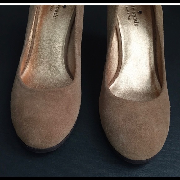 Kate Spade suede tan wedges - Picture 6 of 7